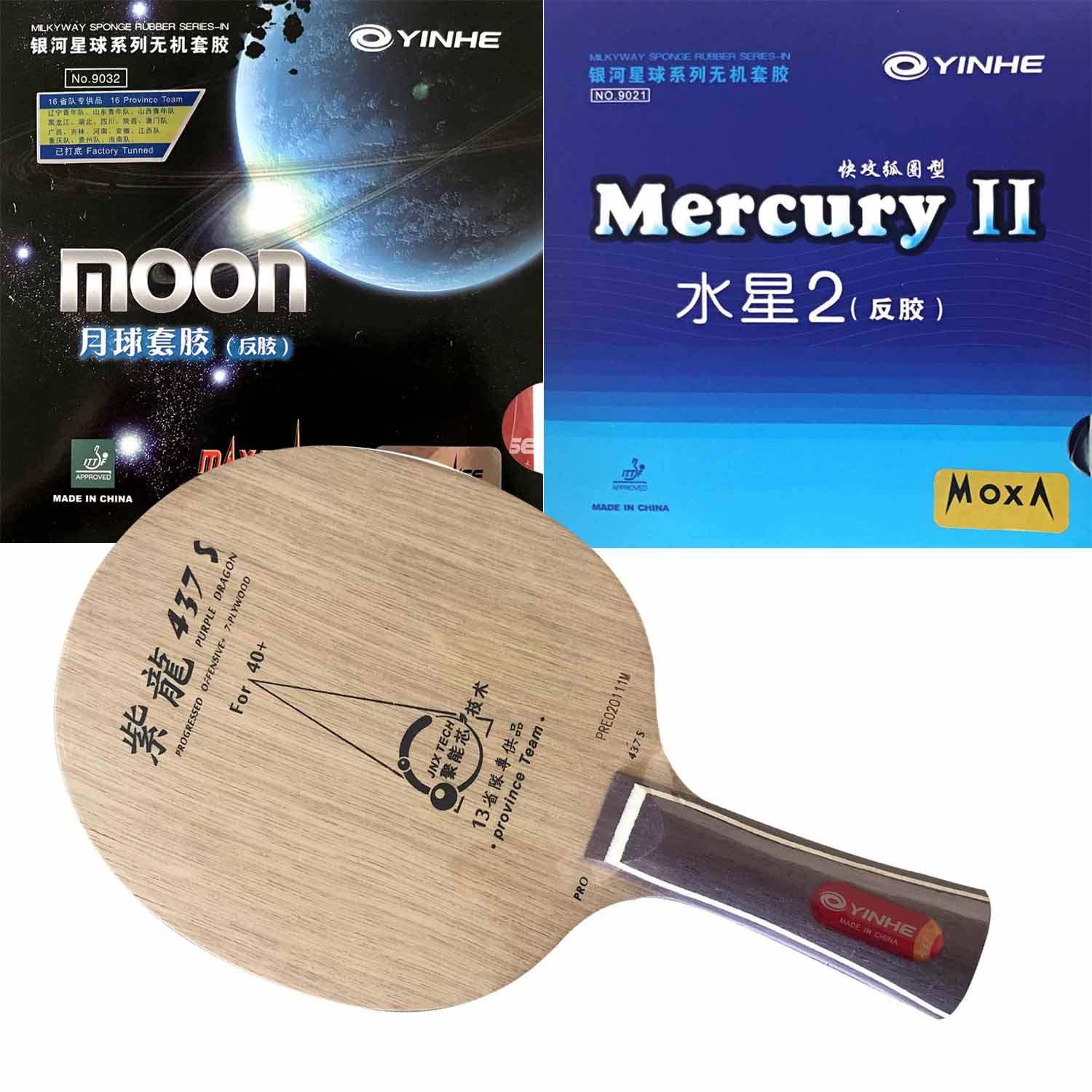 Table Tennis Zhang Jike - Raqueta Pro Combo YINHE Purple Dragon